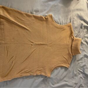 Sleeveless Ribbed Tan Top